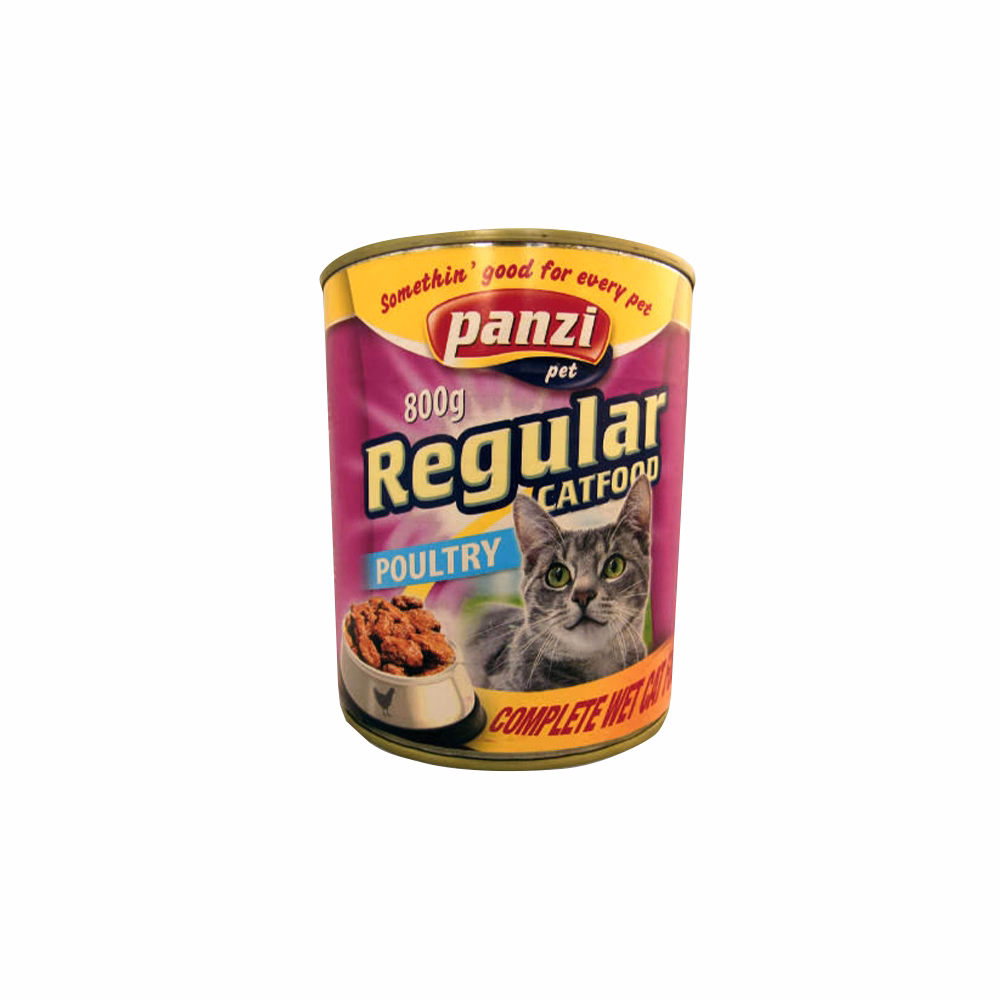 Állateledel konzerv PANZI Regular Poultry felnőtt macskának szárnyashús-mix 800 g