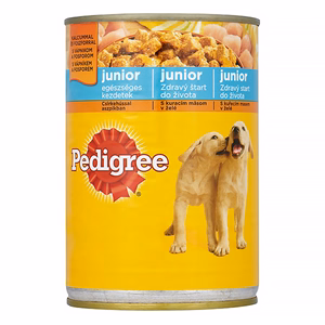 Állateledel konzerv PEDIGREE kutyáknak junior csirkehússal 400 g