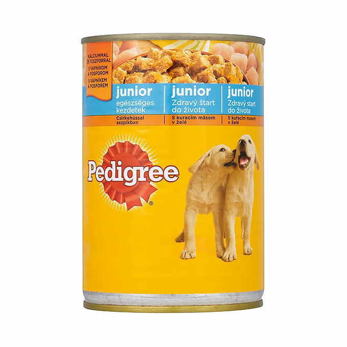 Állateledel konzerv PEDIGREE kutyáknak junior csirkehússal 400 g