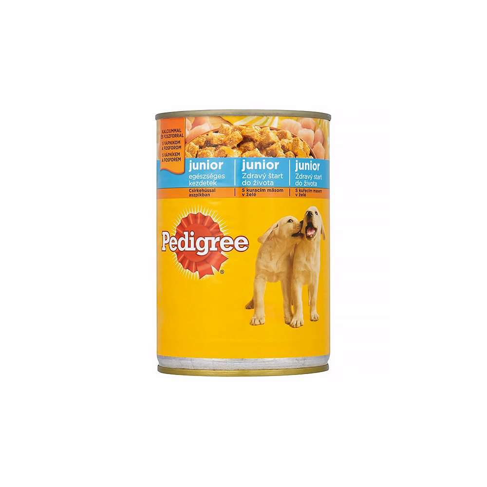 Állateledel konzerv PEDIGREE kutyáknak junior csirkehússal 400 g