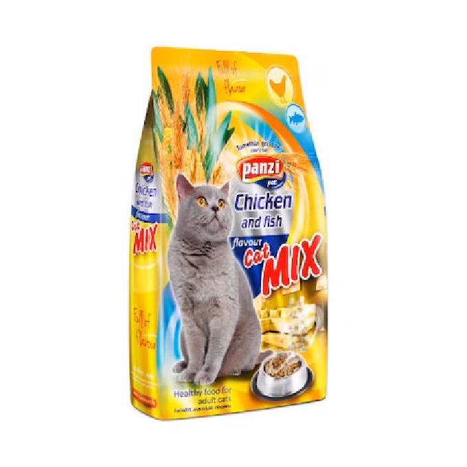 Állateledel száraz PANZI Cat-Mix csirke és hal felnőtt macskáknak 400 g
