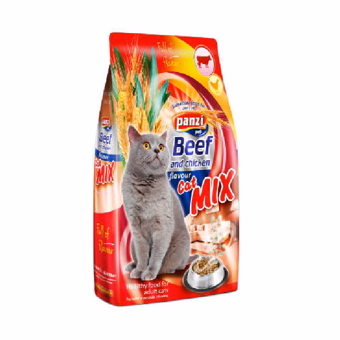 Állateledel száraz PANZI Cat-Mix marha és csirke felnőtt macskáknak 400 g