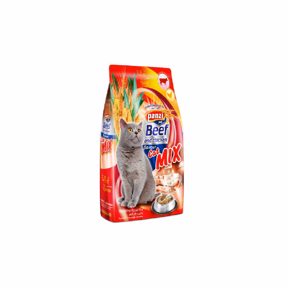 Állateledel száraz PANZI Cat-Mix marha és csirke felnőtt macskáknak 400 g