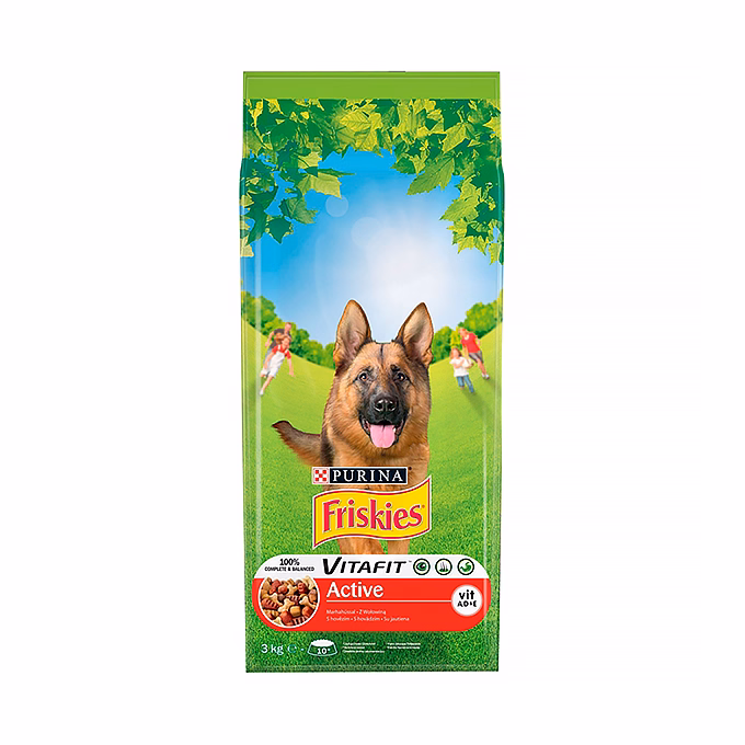 Állateledel száraz PURINA Friskies Vitafit Active kutyáknak marhahússal 3 kg