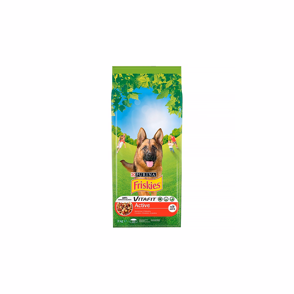 Állateledel száraz PURINA Friskies Vitafit Active kutyáknak marhahússal 3 kg