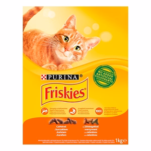 Állateledel száraz PURINA Friskies macskáknak csirkével és zöldséggel 1 kg