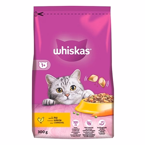 Állateledel száraz WHISKAS macskáknak csirkeússal májas falatkákkal 300 g
