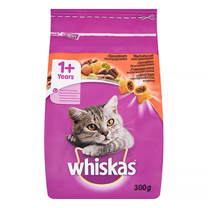Állateledel száraz WHISKAS macskáknak marhahússal 300 g