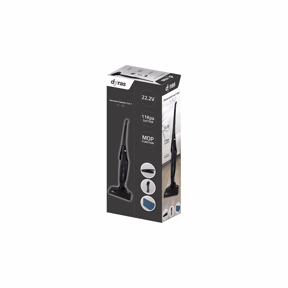 Álló porszívó DYRAS VC-3B 3in1 akkumulátoros 2200 mAh fekete