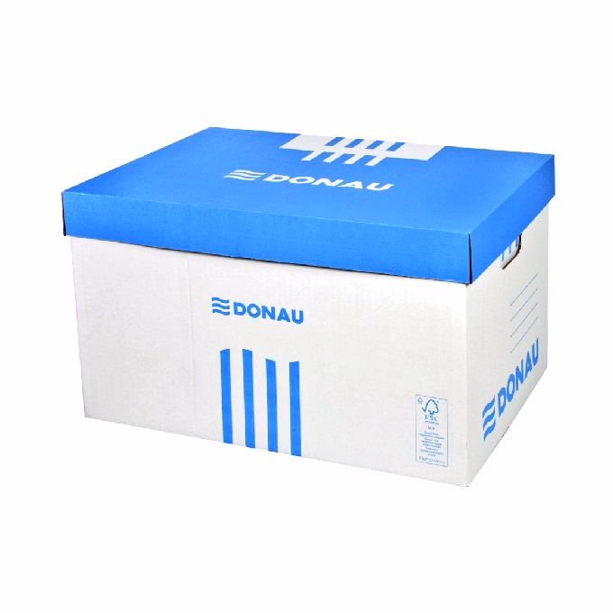 Archiváló konténer dobozoknak DONAU 545x363x317 mm levehető tetővel kék