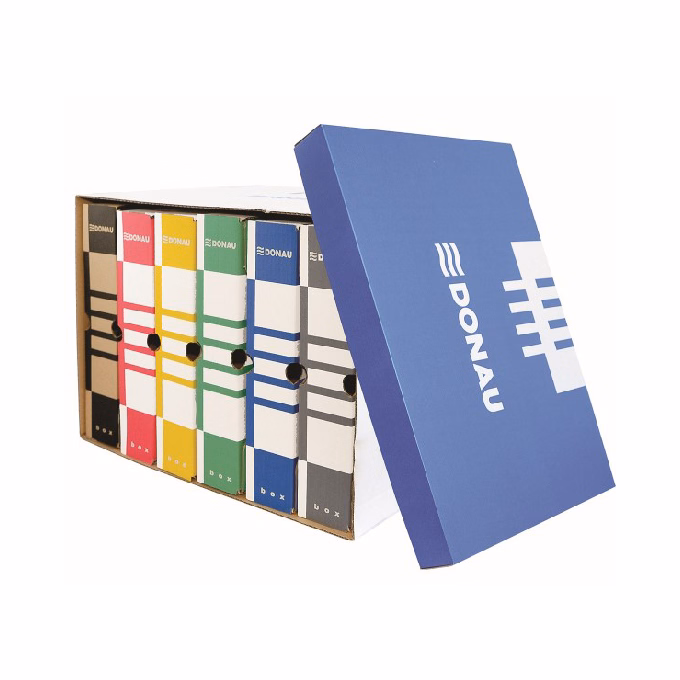 Archiváló konténer dobozoknak DONAU 545x363x317 mm levehető tetővel kék