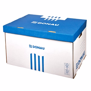 Archiváló konténer dobozoknak DONAU 555x370x315 mm felfelé nyíló tetővel kék