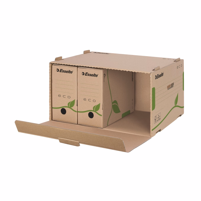 Archiváló konténer dobozoknak ESSELTE Eco 439x259x340 mm előre nyíló tetővel barna