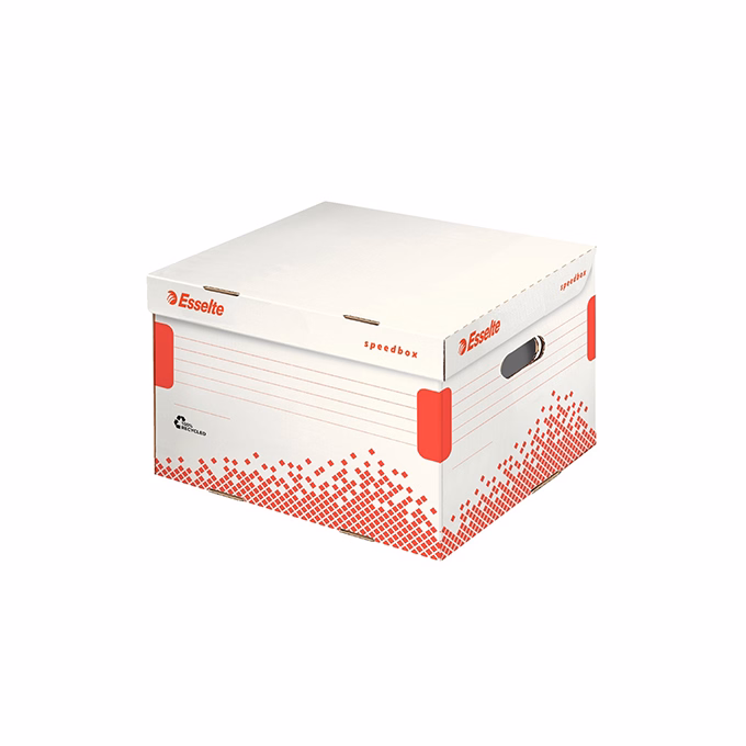 Archiváló konténer dobozoknak ESSELTE Speedbox L 433x263x364 mm felfelé nyíló tetővel fehér