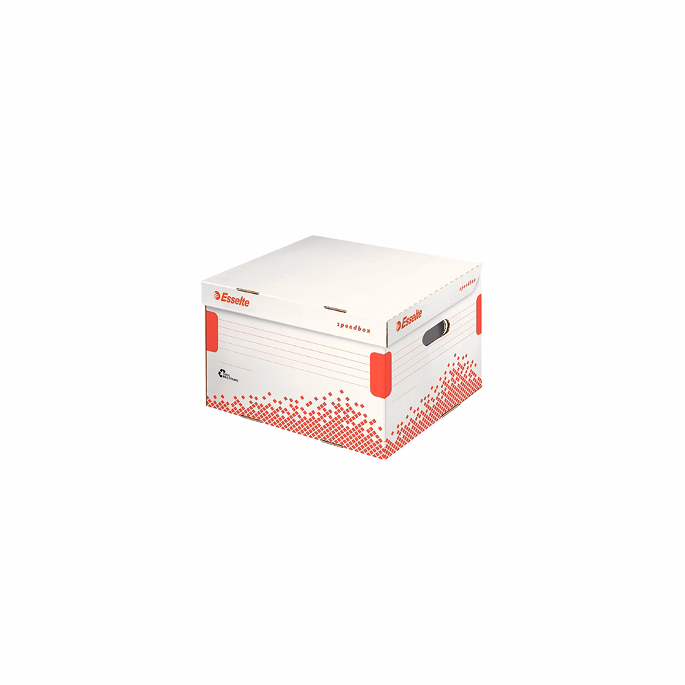 Archiváló konténer dobozoknak ESSELTE Speedbox L 433x263x364 mm felfelé nyíló tetővel fehér