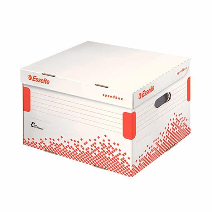 Archiváló konténer dobozoknak ESSELTE Speedbox M 367x263x325 mm felfelé nyíló tetővel fehér Archiváló konténer dobozoknak ESSELTE Speedbox M 367x263x325 mm felfelé nyíló tetővel fehér