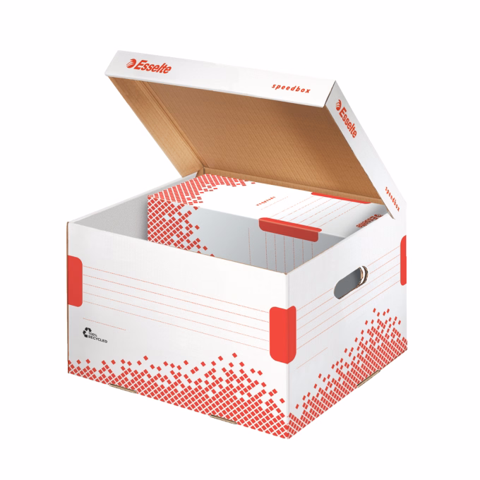 Archiváló konténer dobozoknak ESSELTE Speedbox M 367x263x325 mm felfelé nyíló tetővel fehér Archiváló konténer dobozoknak ESSELTE Speedbox M 367x263x325 mm felfelé nyíló tetővel fehér