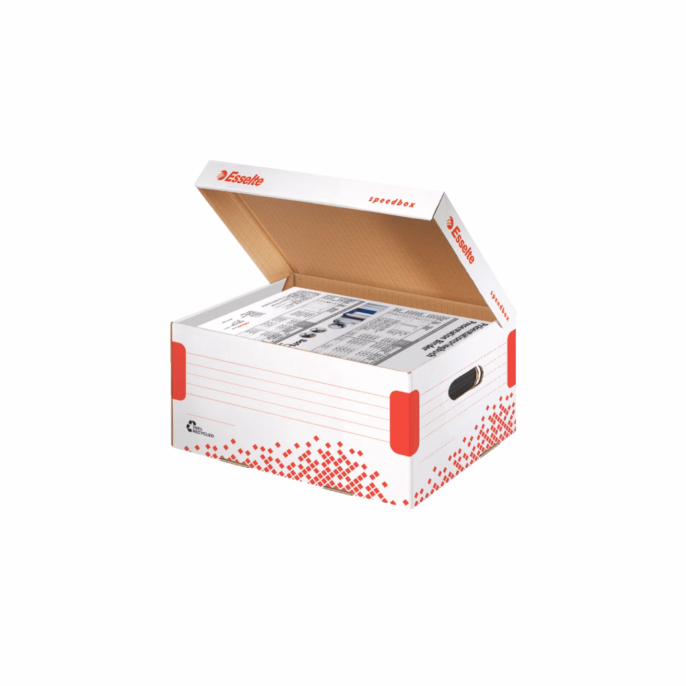 Archiváló konténer dobozoknak ESSELTE Speedbox S 355x193x252 mm felfelé nyíló tetővel fehér