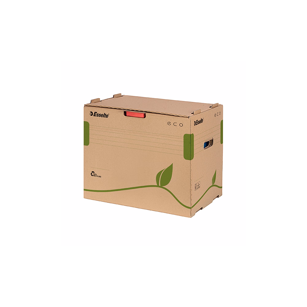 Archiváló konténer iratrendezőnek ESSELTE Eco 427x343x305 mm előre nyíló tetővel barna