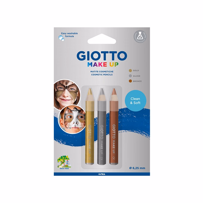 Arcszínező ceruza GIOTTO arany-ezüst-bronz 3 darabos