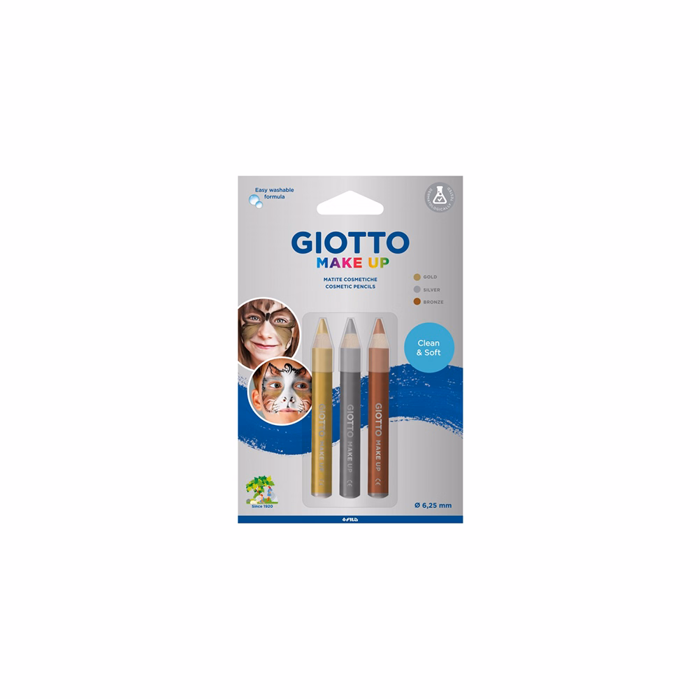 Arcszínező ceruza GIOTTO arany-ezüst-bronz 3 darabos