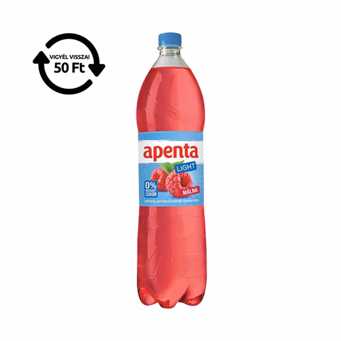 Ásványvíz szénsavas APENTA málna light 1,5L DRS