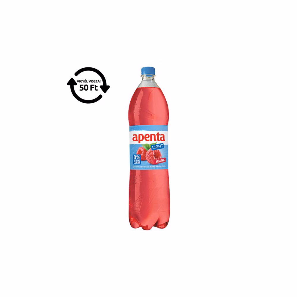 Ásványvíz szénsavas APENTA málna light 1,5L DRS