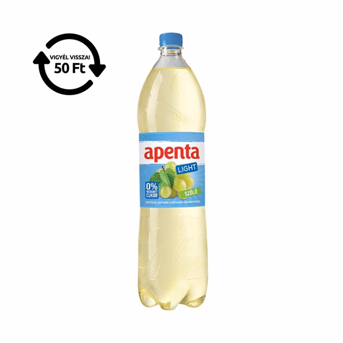 Ásványvíz szénsavas APENTA szőlő light 1,5L DRS