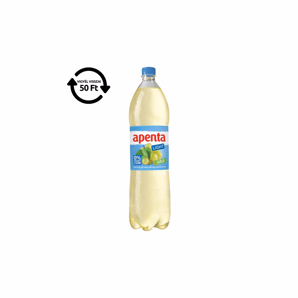 Ásványvíz szénsavas APENTA szőlő light 1,5L DRS