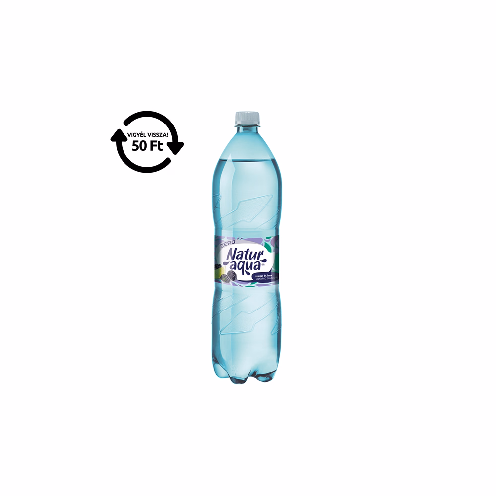 Ásványvíz szénsavas NATURAQUA Emotion Szeder-Lime Zero 1,5 L DRS
