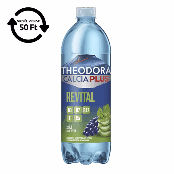 Ásványvíz szénsavas THEODORA Calcia Plus Revital szőlő-aloe vera 0,7 L DRS