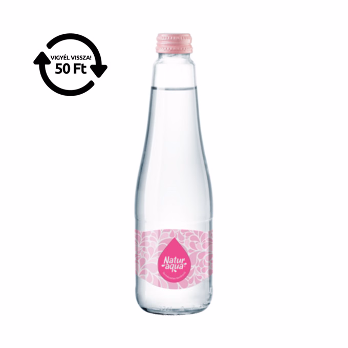 Ásványvíz szénsavmentes NATURAQUA üveges 0,33L DRS