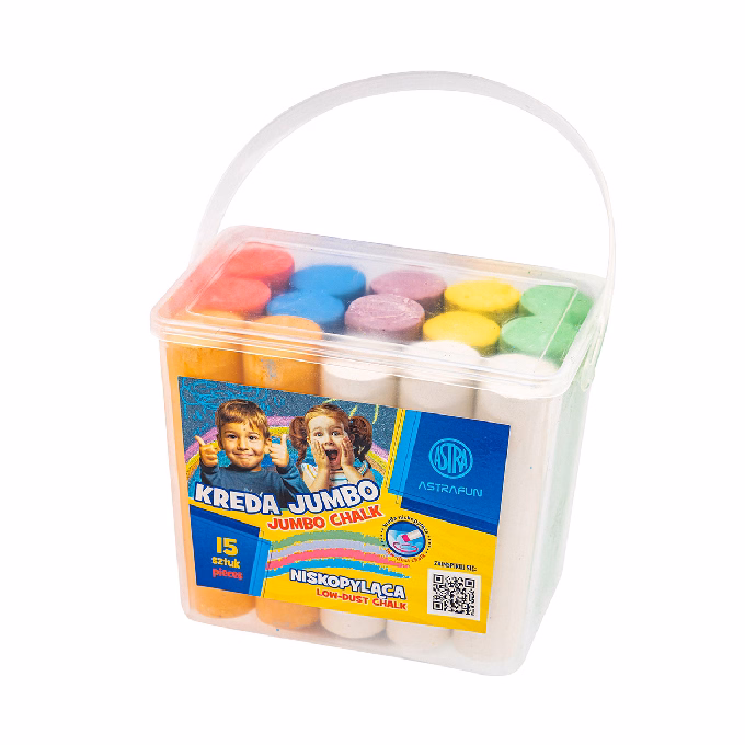 Aszfaltkréta ASTRA FUN vödrös jumbo 15 darabos