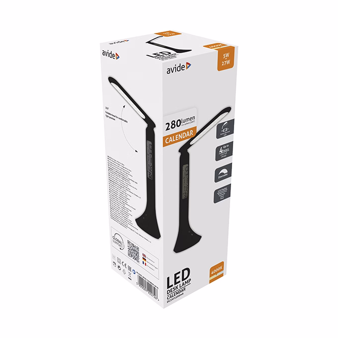 Asztali lámpa AVIDE Calendar LED 5W fekete