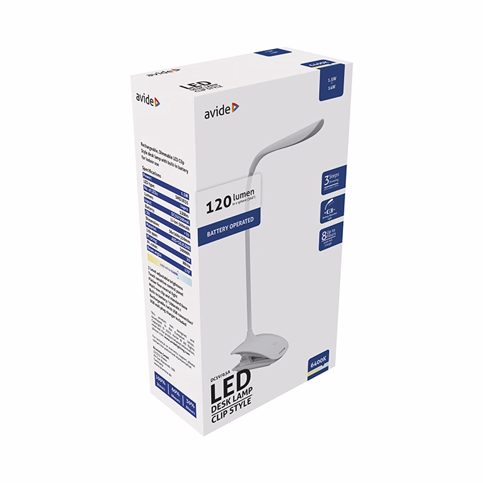 Asztali lámpa AVIDE Clip LED 1,5W fehér
