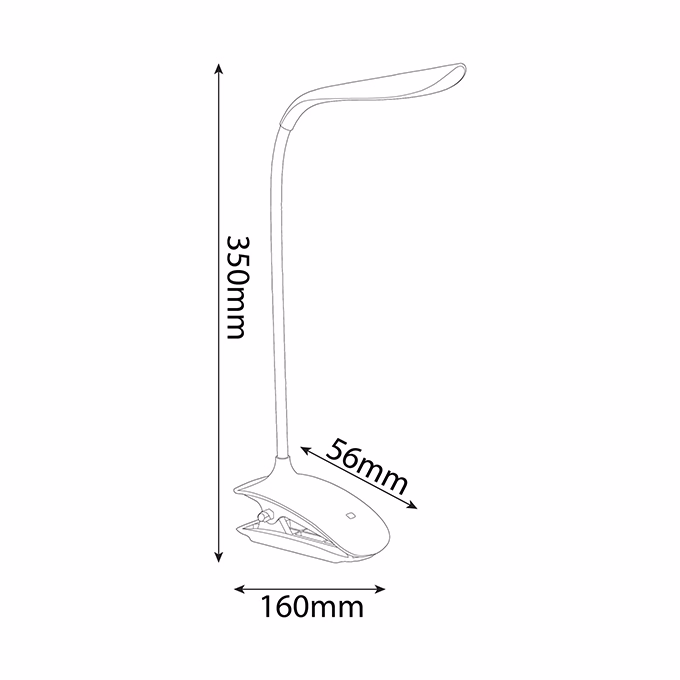 Asztali lámpa AVIDE Clip LED 1,5W fehér