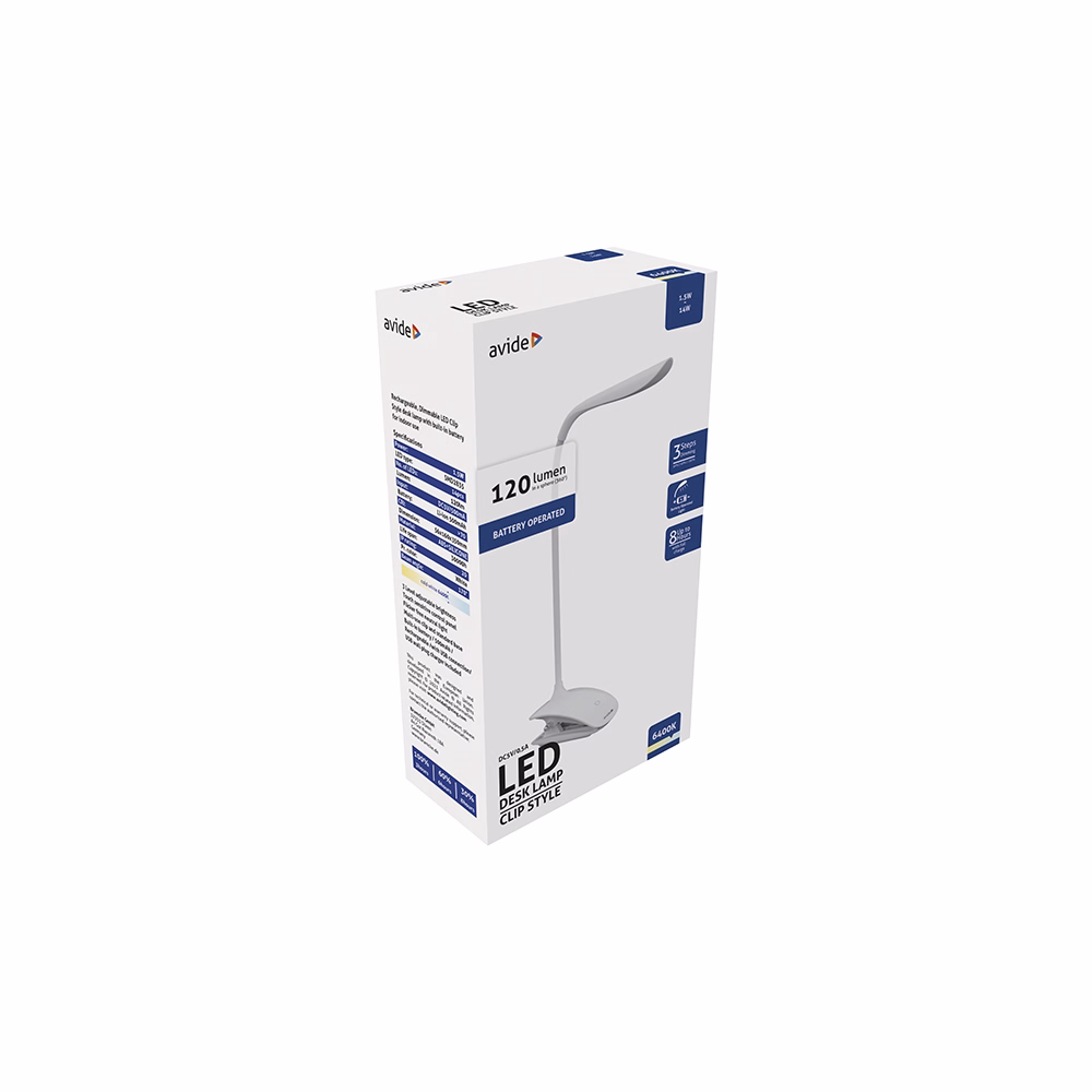 Asztali lámpa AVIDE Clip LED 1,5W fehér