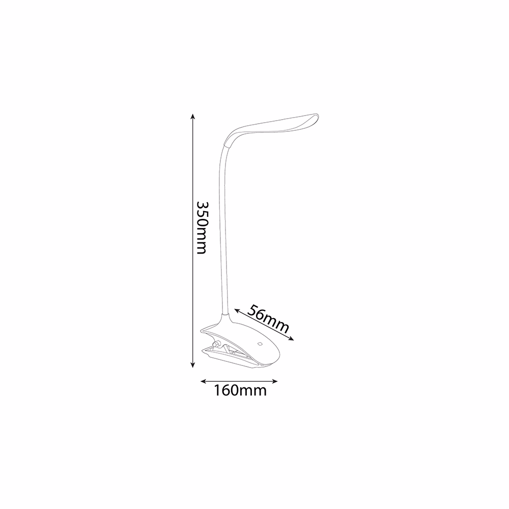 Asztali lámpa AVIDE Clip LED 1,5W fehér