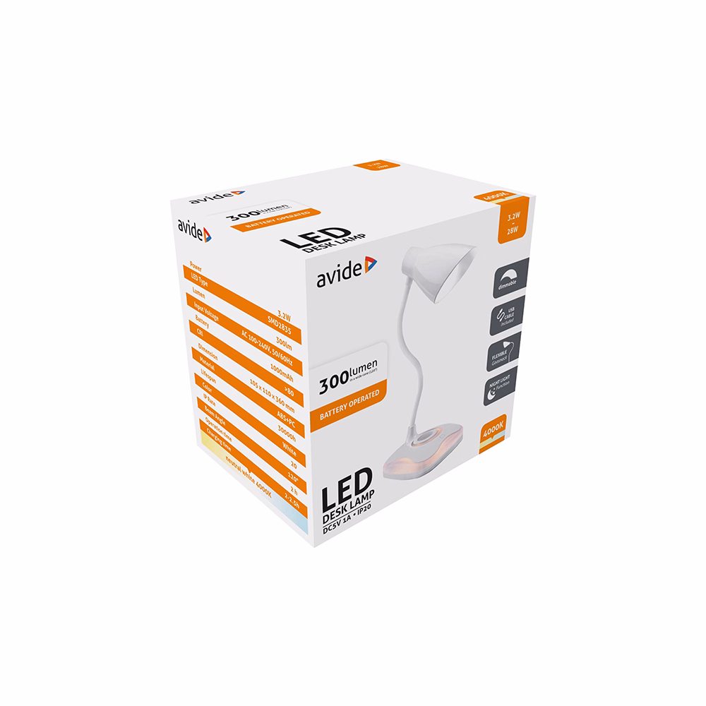 Asztali lámpa AVIDE Led USB 3,2W