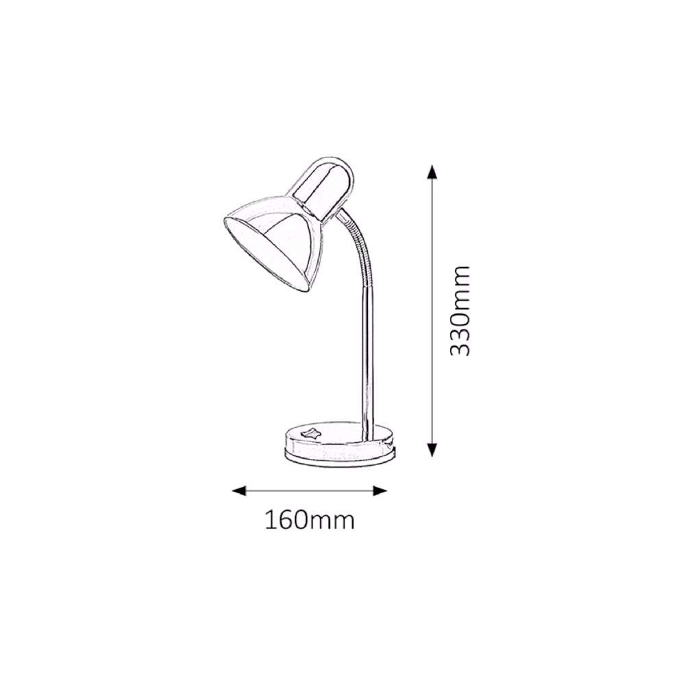 Asztali lámpa RÁBALUX Clark halogén E27 40W fém króm