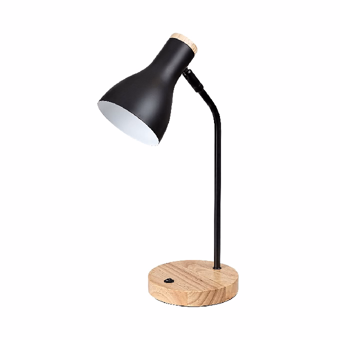 Asztali lámpa RÁBALUX Ferb halogén E14 1xmax25W fém/fa fekete