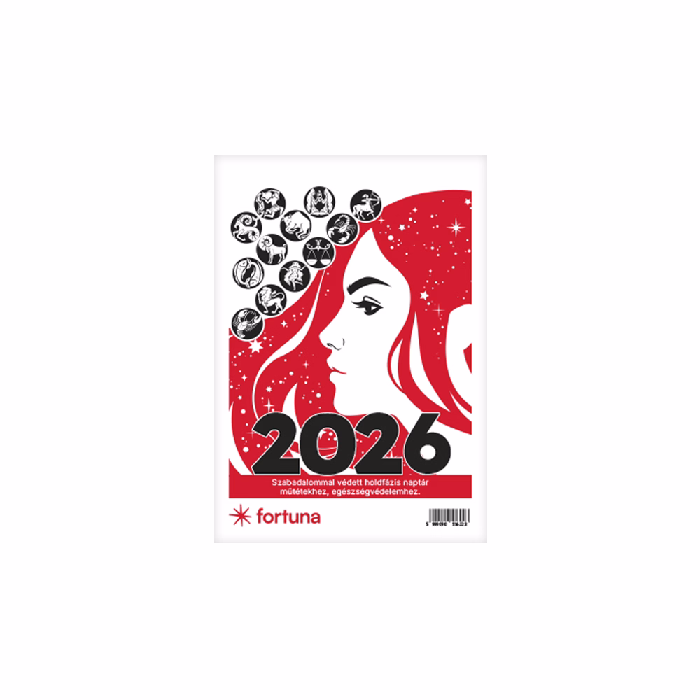 Asztali naptár FORTUNA BA21 álló fehér lapos holdfázissal 2026.