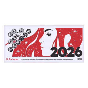 Asztali naptár FORTUNA TA24 álló fehér lapos holdfázissal 2026.