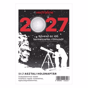 Asztali naptár VECTRALINE BA21 álló fehér lapos holdfázissal 2027.