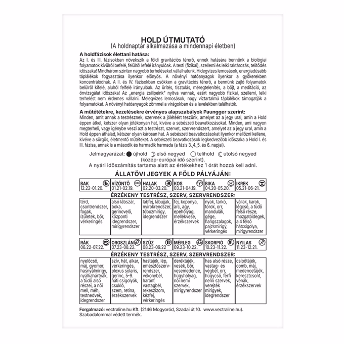 Asztali naptár VECTRALINE BA21 álló fehér lapos holdfázissal 2027.
