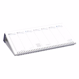 Asztali naptár kép nélküli TOPTIMER T050 fekvő fehér lapos kék 2026.