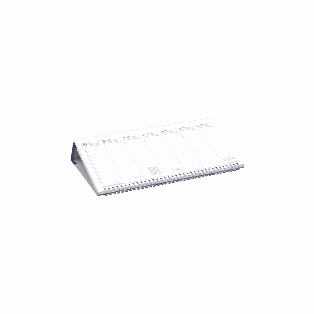 Asztali naptár kép nélküli TOPTIMER T050 fekvő fehér lapos kék 2026.