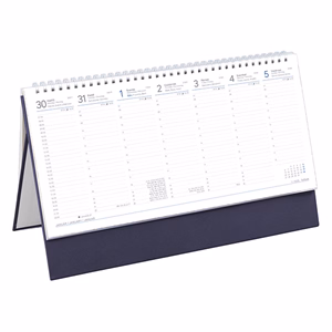 Asztali naptár kép nélküli TOPTIMER T051 álló fehér lapos kék 2026.