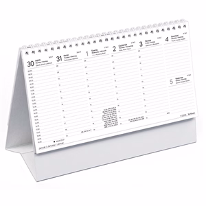 Asztali naptár kép nélküli TOPTIMER T055 álló fehér lapos papír táblás 2026.