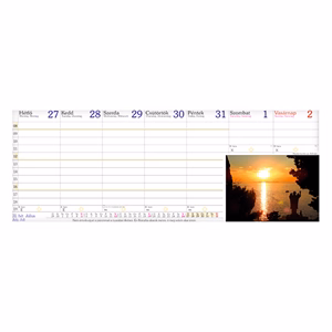 Asztali naptár képes CSÍZIÓ álló fehér lapos idézetes bőr hatású Öko hátlap drapp 2026.